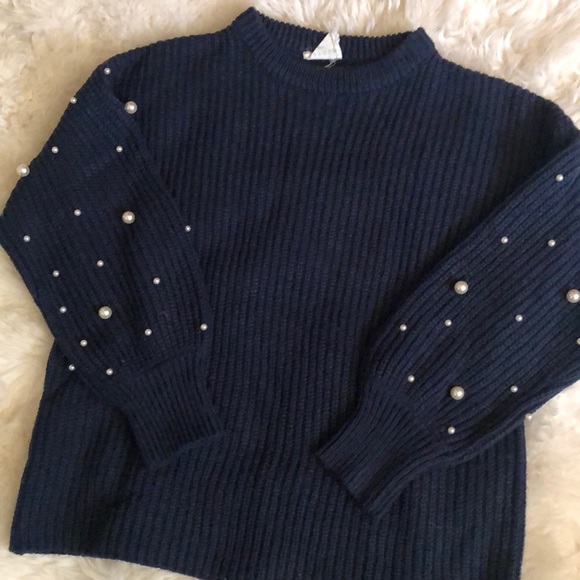 Hayden Girls Sweater with Pearl beaded sleeve - Picture 6 of 8